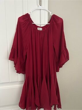 Boho Ruffle-Sleeve Red Dress by Angel Heart Boutique